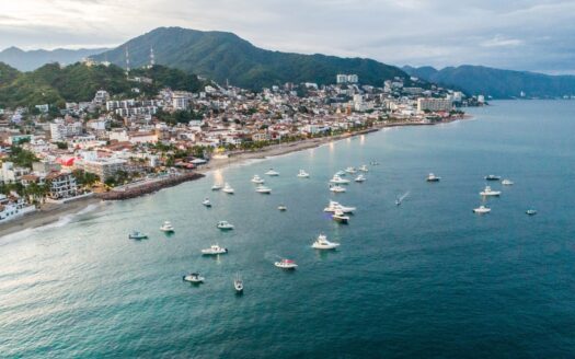Vista aerea de la zona romantica de Puerto vallarta